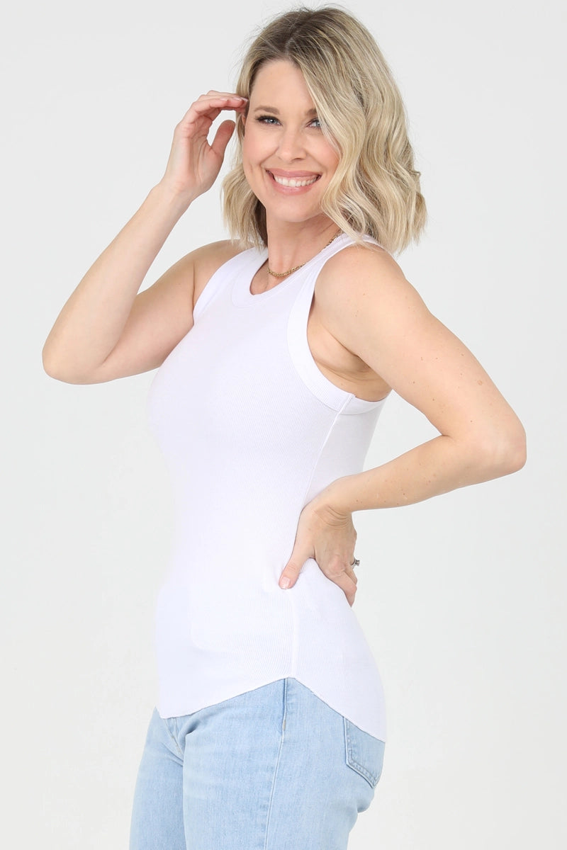 High Neck Ribbed Tank