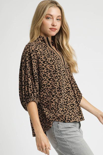 Jacquard Animal Print Blouse
