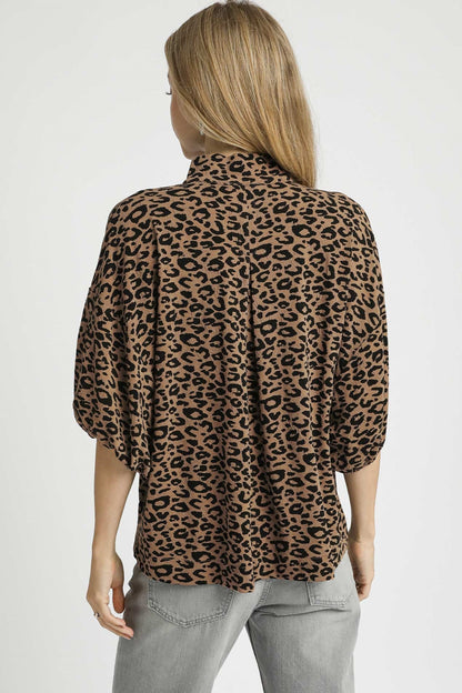 Jacquard Animal Print Blouse