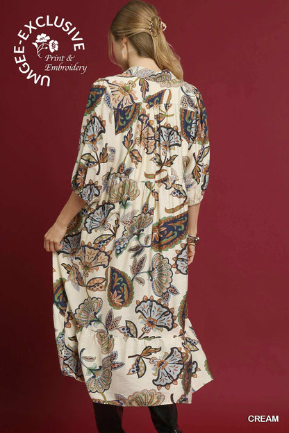 Boho Paisley Midi Dress