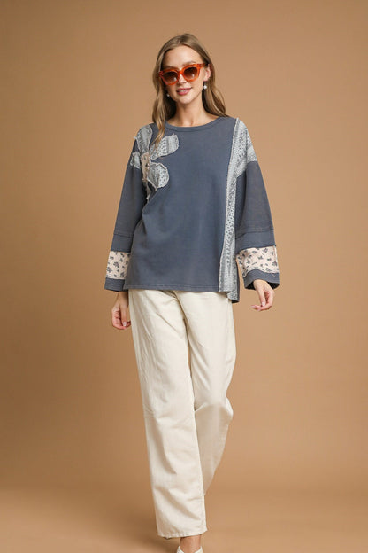 Terry Patchwork Pullover