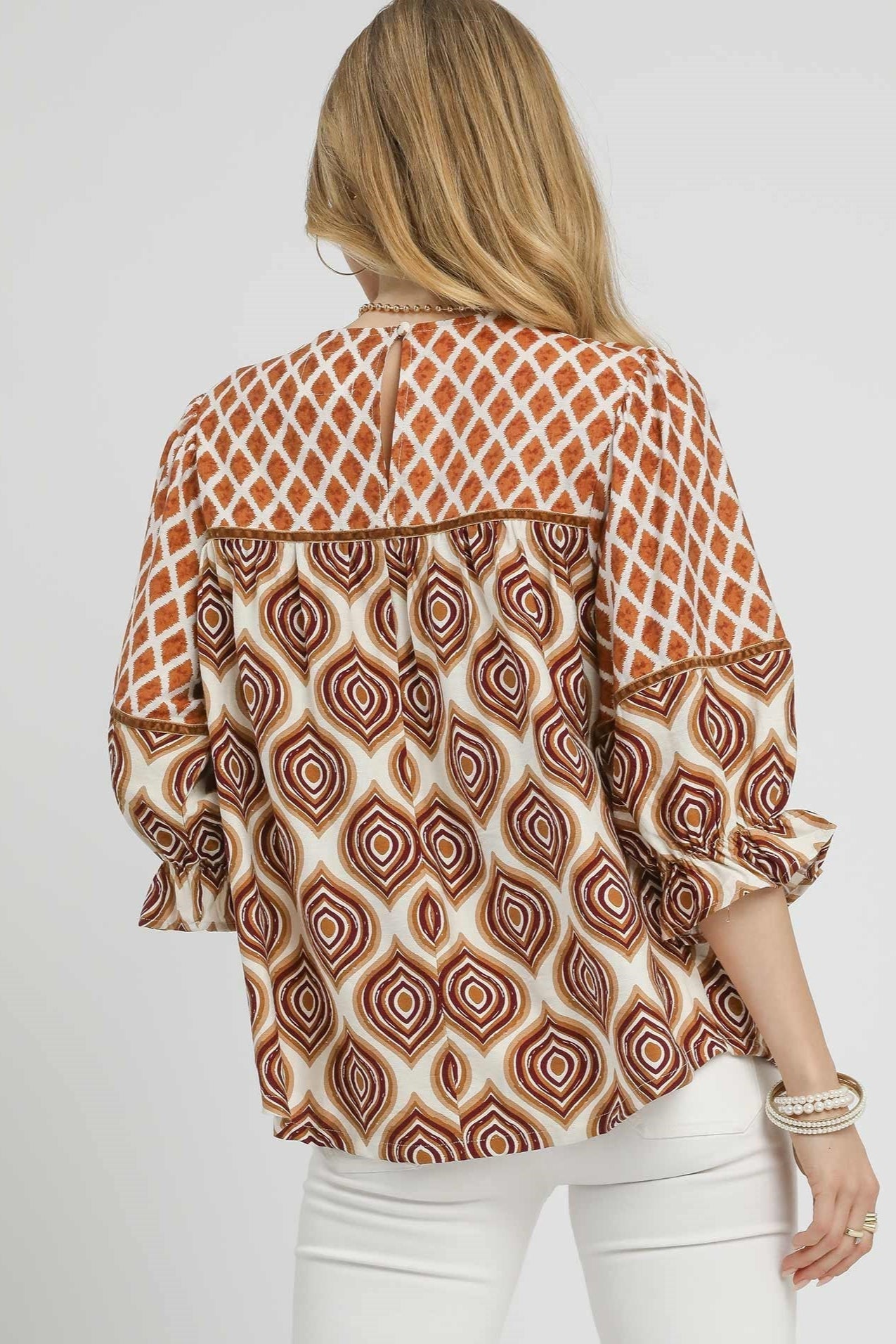 Retro Geometric Blouse
