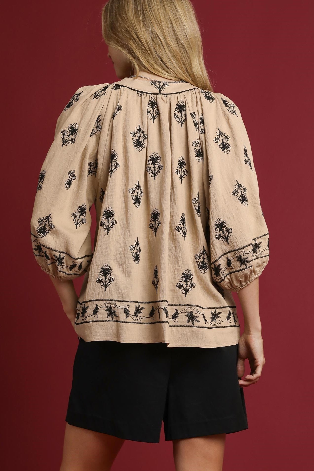 Floral 3/4 Sleeve Blouse