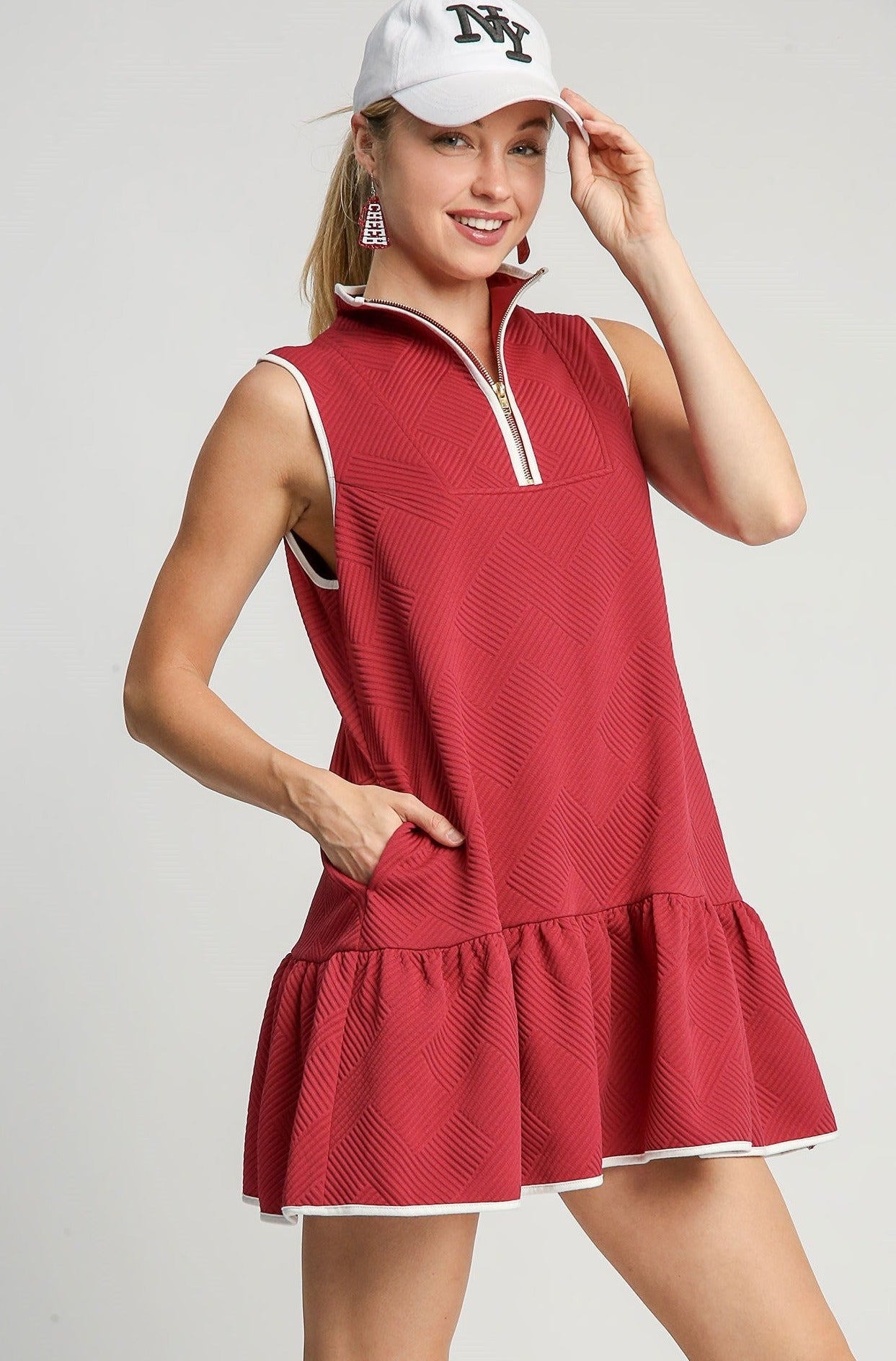 Sleeveless Half Zipper Dress