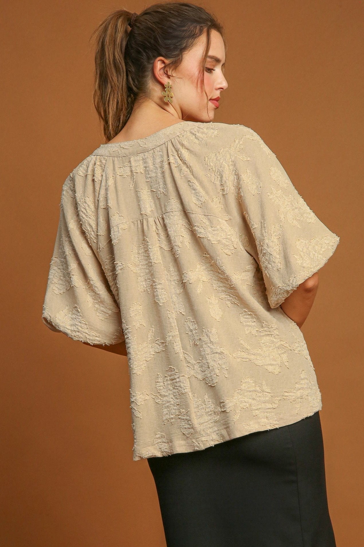 Burnout Split Neck Top