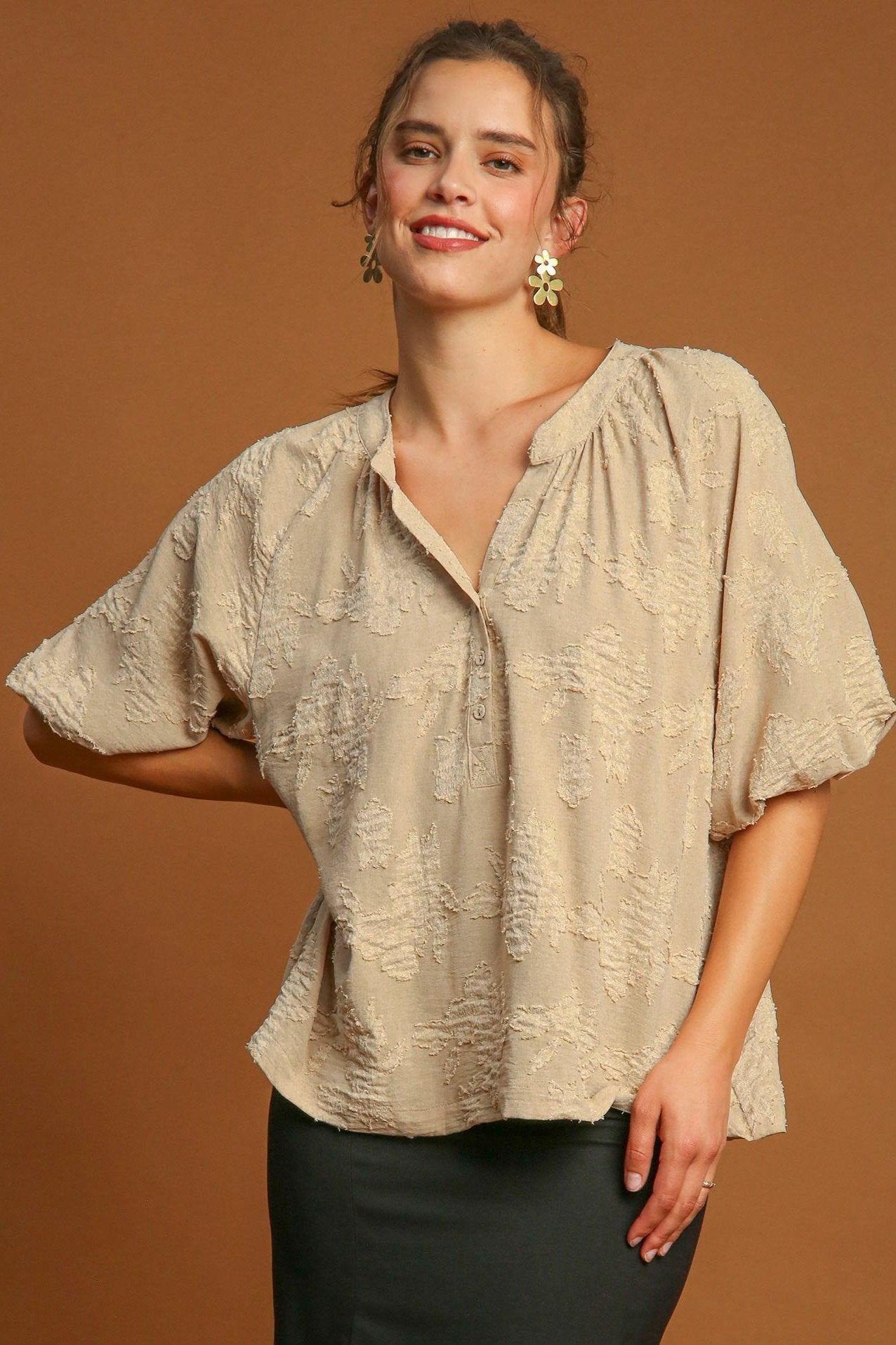 Burnout Split Neck Top