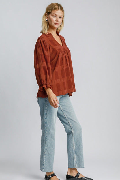 Jacquard High Neck Top