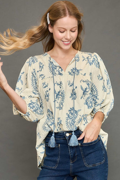 Vintage Tassel Peasant Top