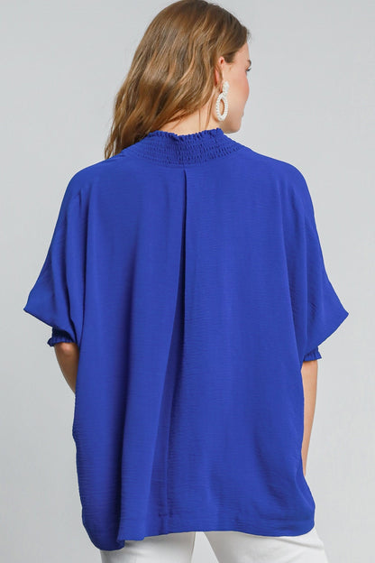V-Neck Smock Sleeve Top