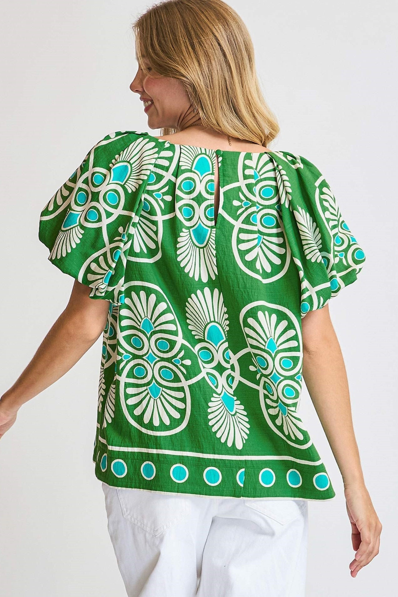 Geometric Print Blouse