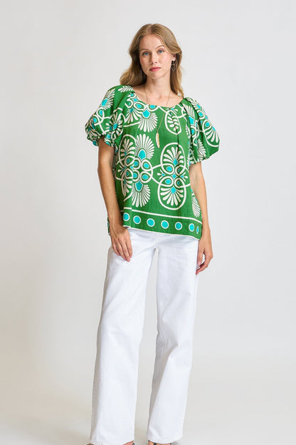 Geometric Print Blouse