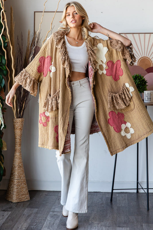 Washed Floral Patchwork Duster