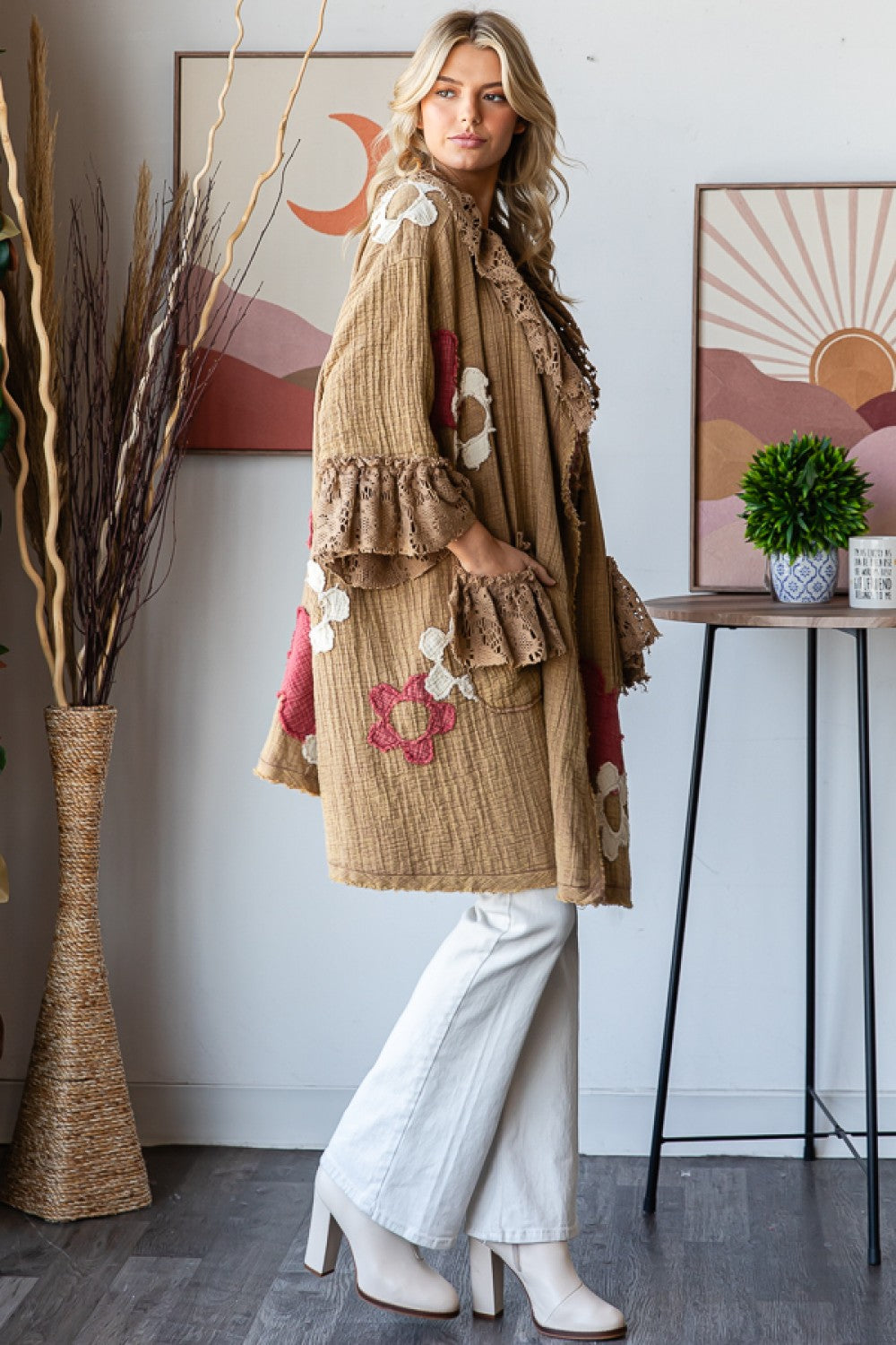 Washed Floral Patchwork Duster