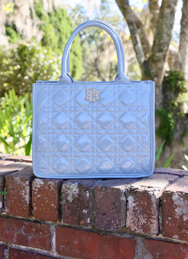 Ricky Mini Tote in Dusty Blue Patent LQ