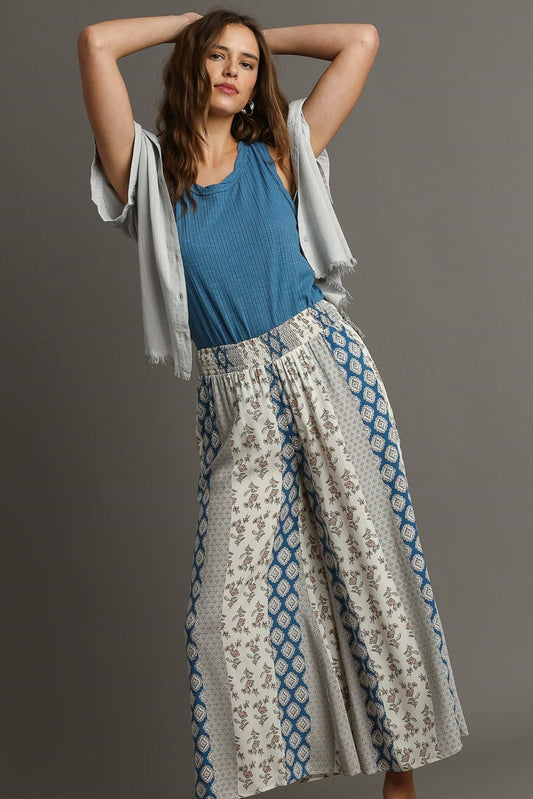 Border Print Pants