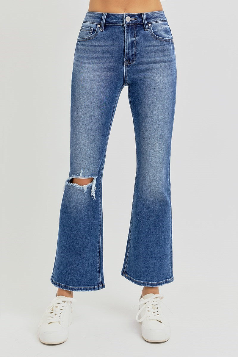 High Rise Crop Flare Jean