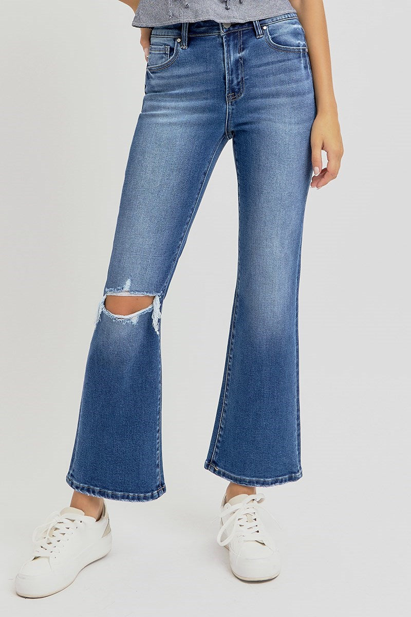 High Rise Crop Flare Jean