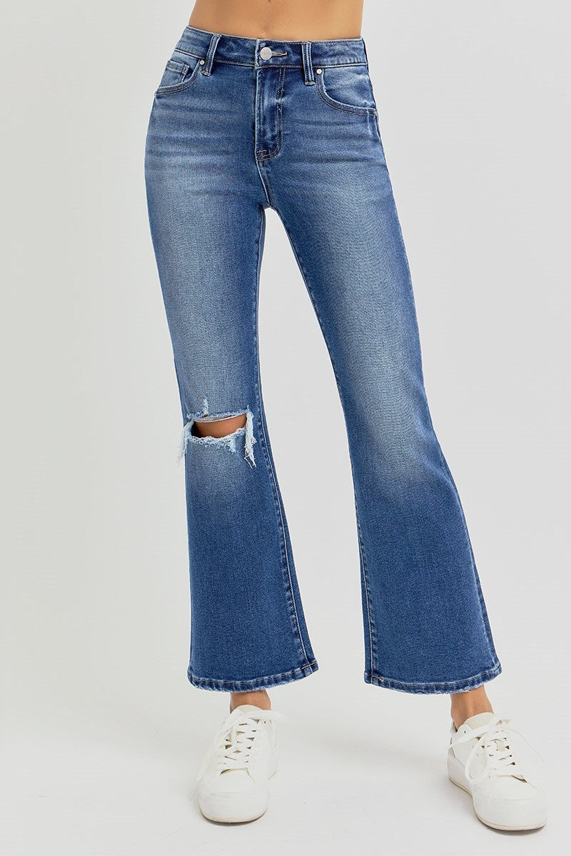 High Rise Crop Flare Jean