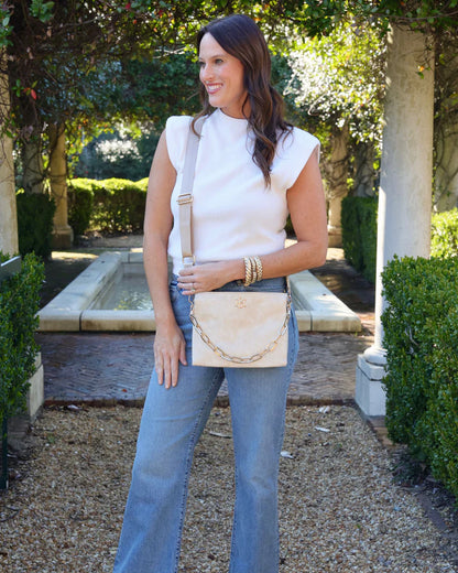 Ariana Crossbody in Shimmer Champagne