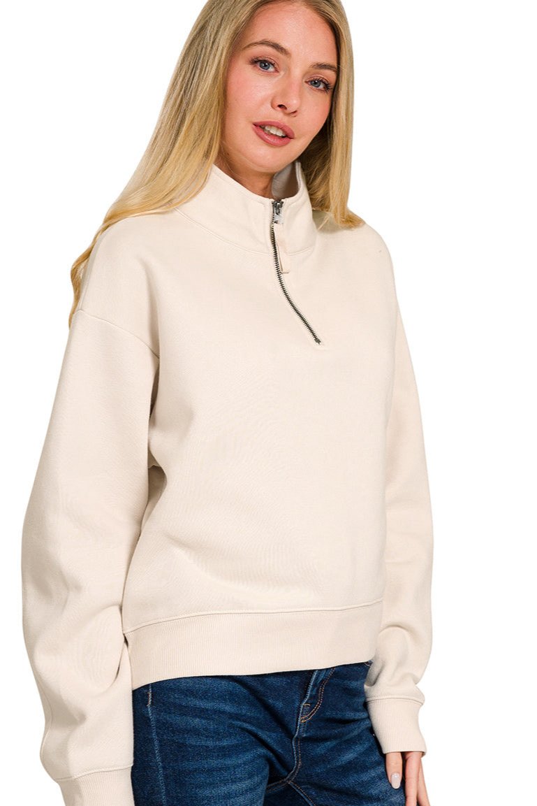 Half Zip Fleece Sweatshirt