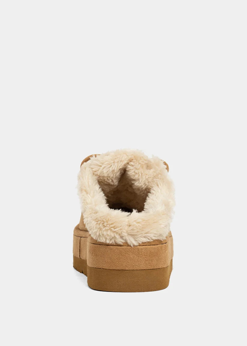 Tulsa Camel Suede Platform Mule