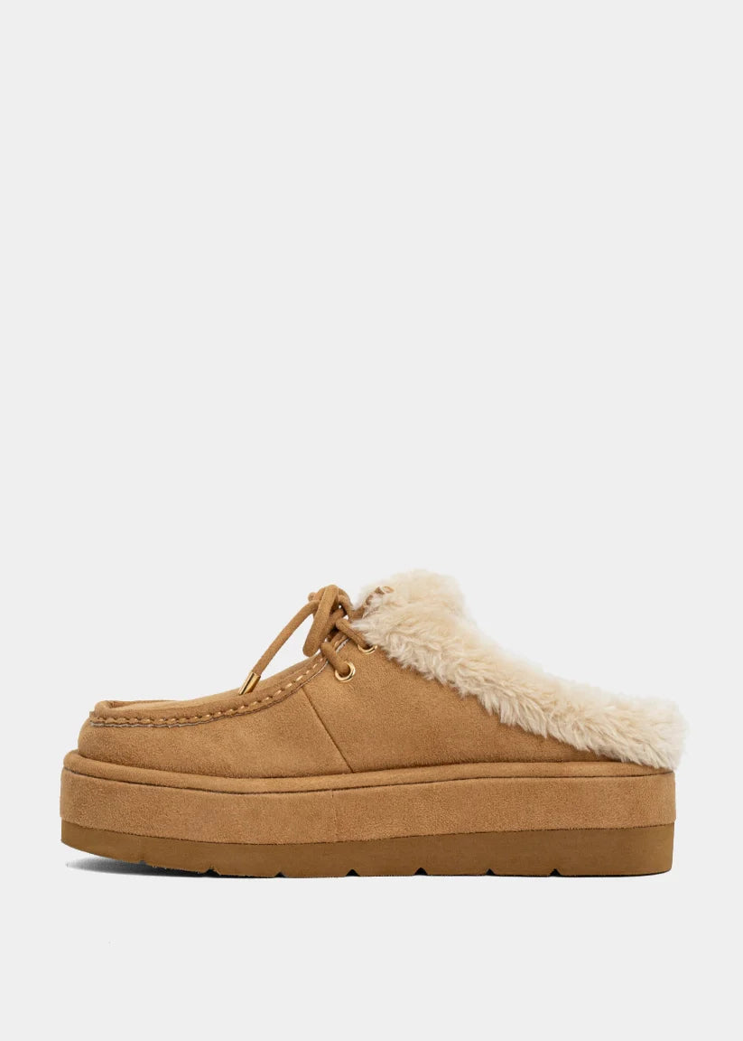 Tulsa Camel Suede Platform Mule