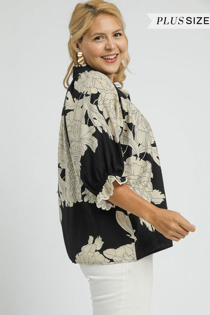 Peony Scallop Trim Blouse