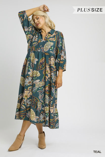 Boho Paisley Midi Dress
