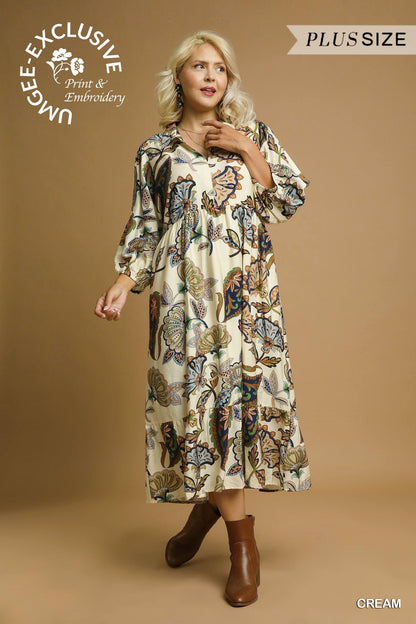Boho Paisley Midi Dress
