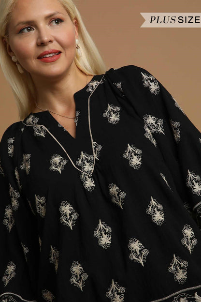 Floral 3/4 Sleeve Blouse