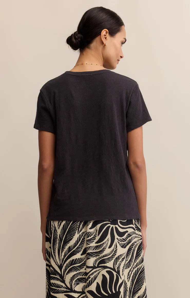 Foundation Premium Slub Tee in Black Sand