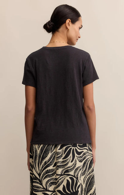 Foundation Premium Slub Tee in Black Sand