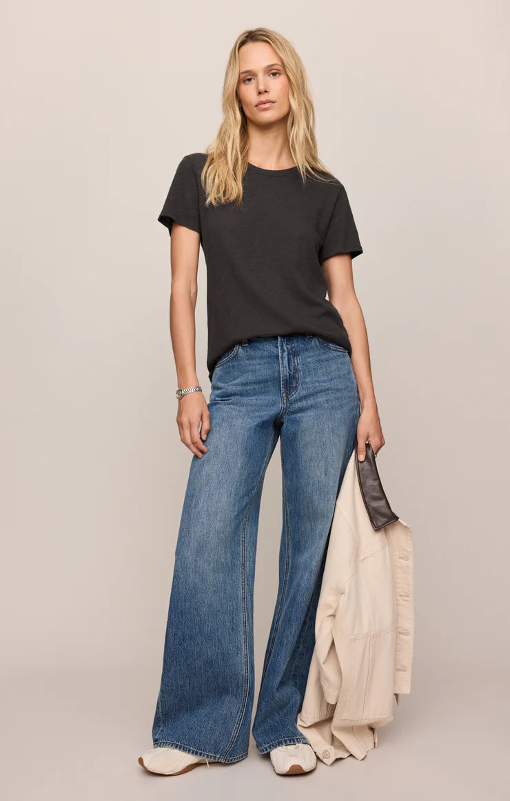 Foundation Premium Slub Tee in Black Sand