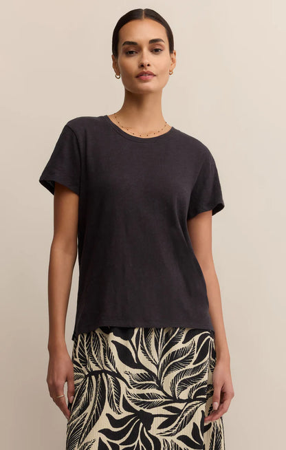 Foundation Premium Slub Tee in Black Sand
