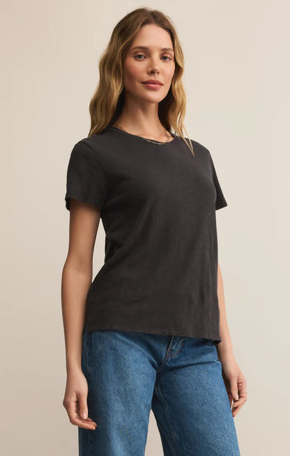 Foundation Premium Slub Tee in Black Sand