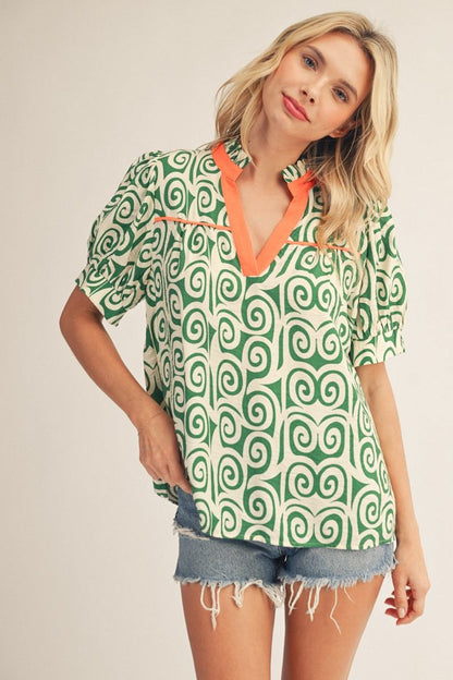 Green Swirl Top