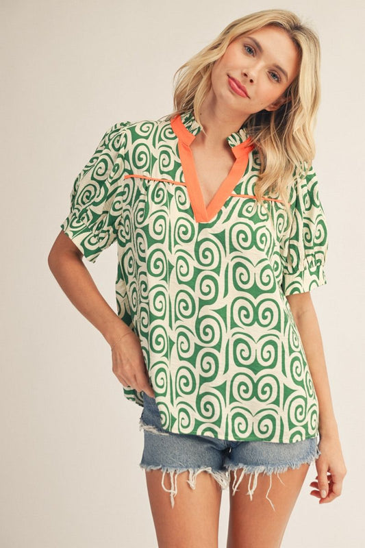 Green Swirl Top
