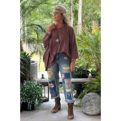 Be Free Top in Vintage Sangria