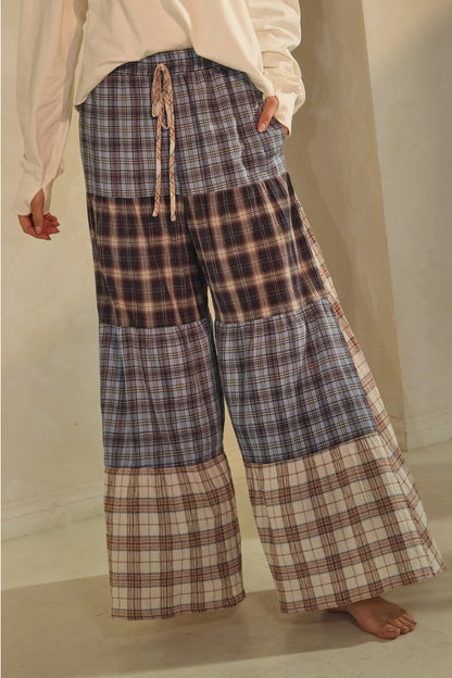 Drawstring Patchwork Pants