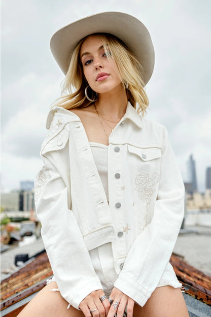 Embroidered Western Twill Jacket