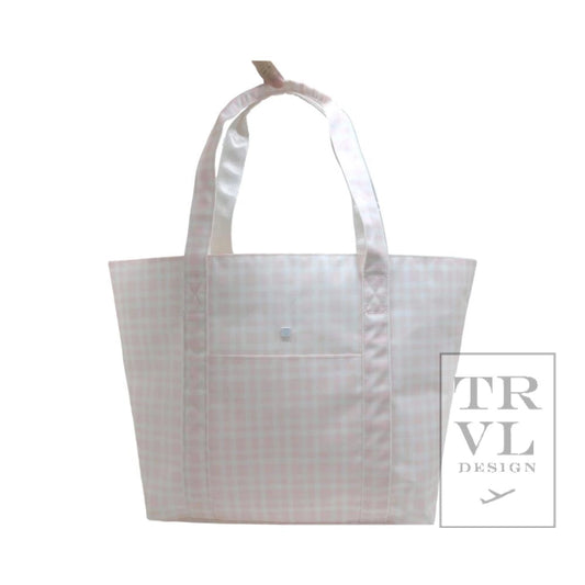 Jumbo Tote - XL Tote in Pimlico Plaid Pink