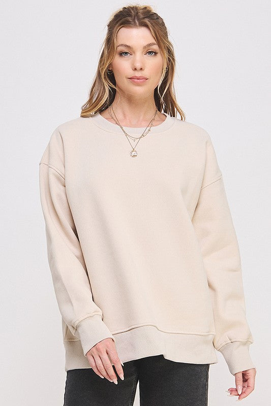 Round Neck Oversized Sweatshirt