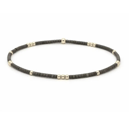 2mm Newport Graphite + Gold Filled Waterproof Bracelet