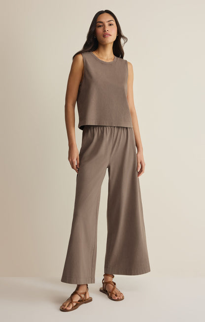 Scout Jersey Crop Flare Pant in Perfectly Taupe
