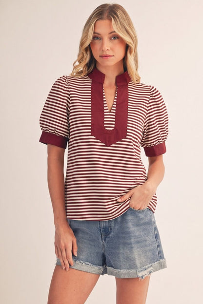 Contrast Stripe Top