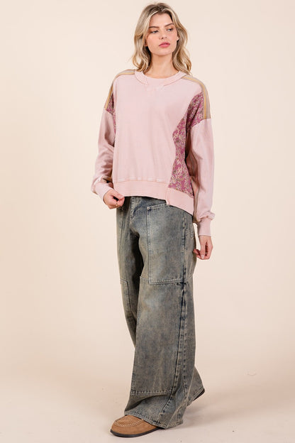 Patchwork French Terry Pullover