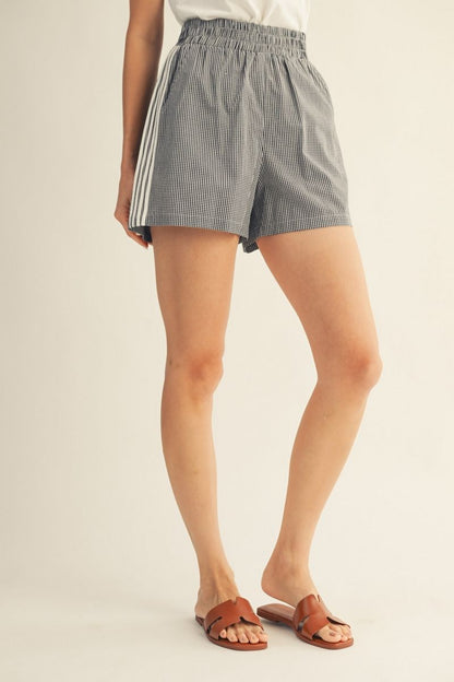 Gingham Elastic Shorts