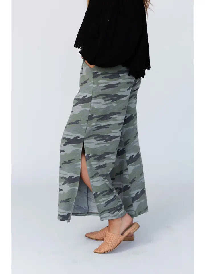 Casual Wanderer Wide Leg Slit Pants