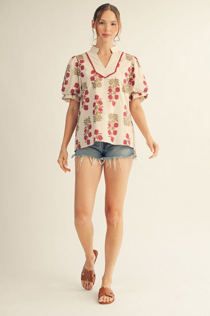 Scallop Trim Blouse