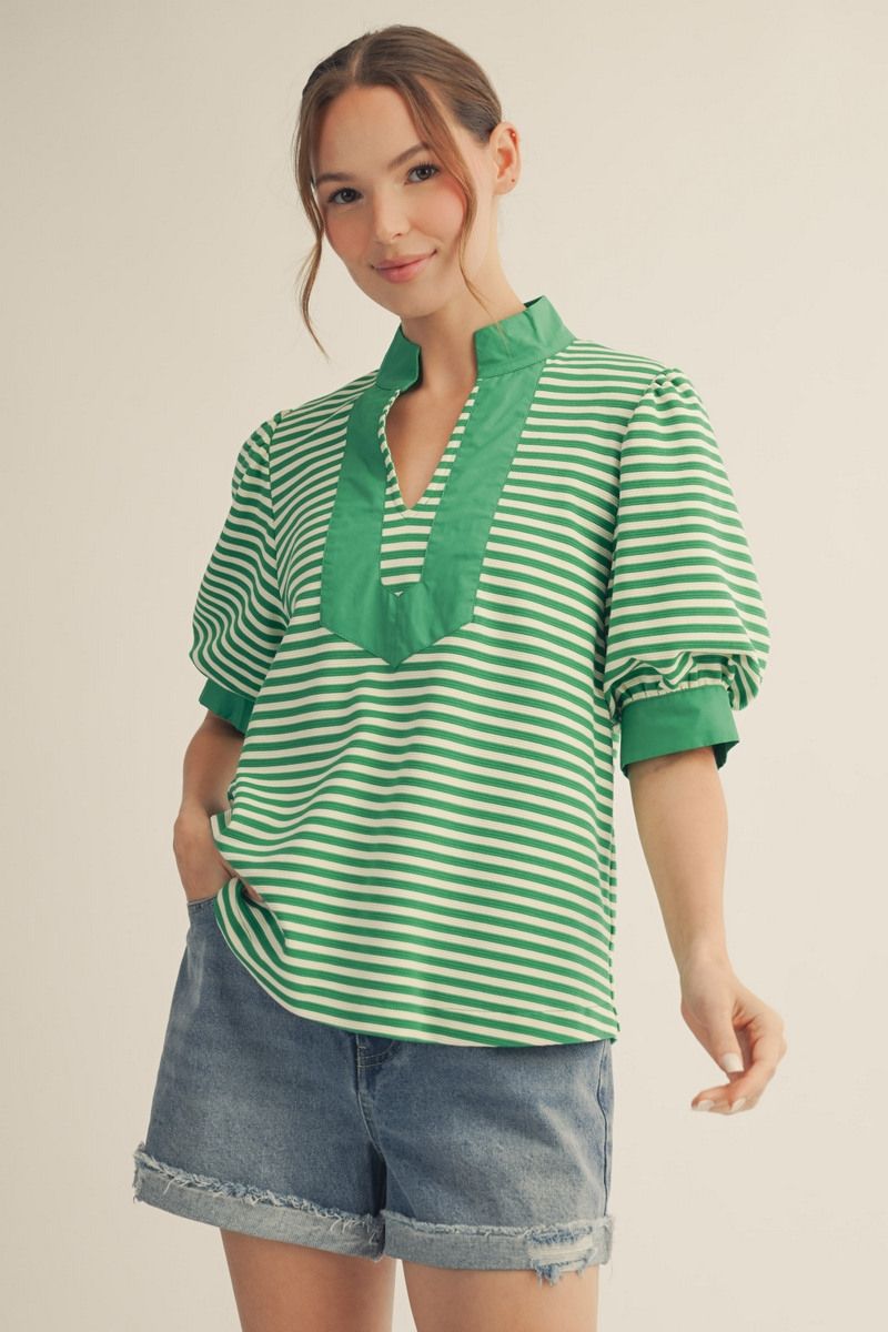 Contrast Stripe Top